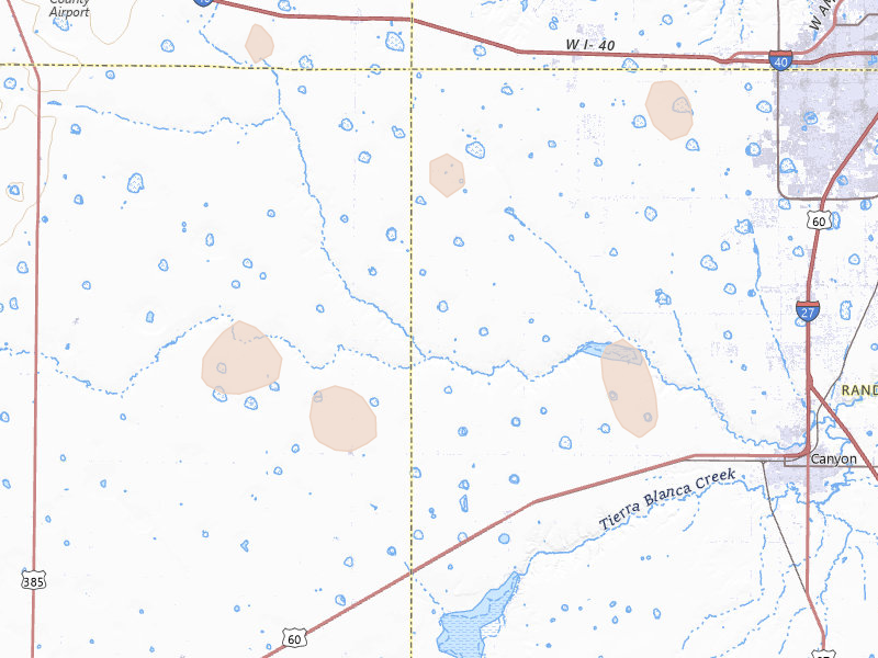 Radar-estimated hail-size map of the storm over Wildorado, TX on Aug 20, 2026
