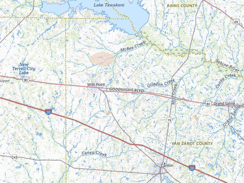 Radar-estimated hail-size map of the storm over Wills Point, TX on Apr 29, 2026