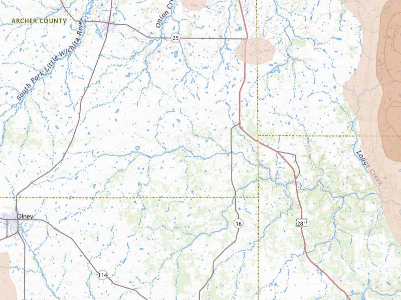 Radar-estimated hail-size map of the storm over Windthorst, TX on May 8, 2026