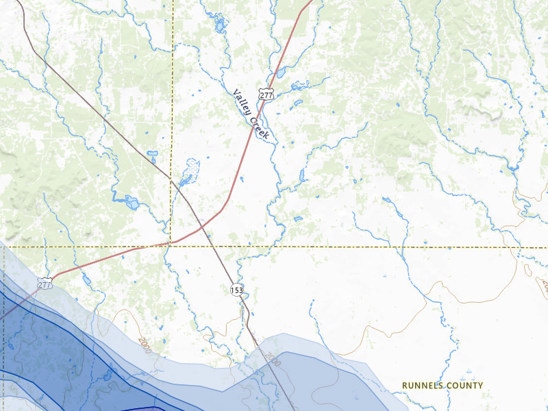 NEXRAD radar-signature map of the hail storm over Wingate, TX on May 10, 2026