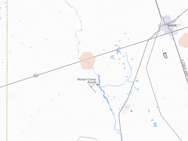 Radar-estimated hail-size map of the storm over Wink, TX on Jul 16, 2026