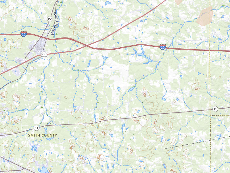 Radar-estimated hail-size map of the storm over Winona, TX on Mar 6, 2026