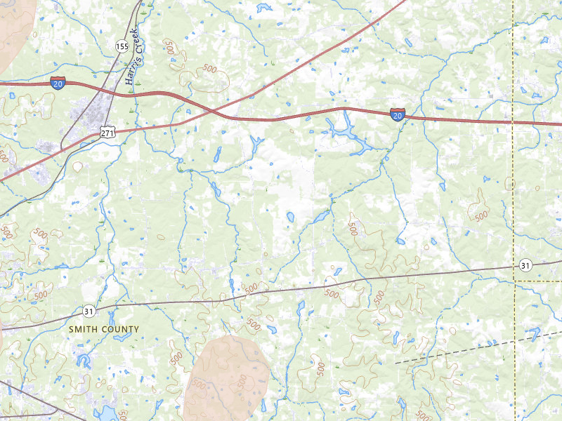 Radar-estimated hail-size map of the storm over Winona, TX on Jul 7, 2026