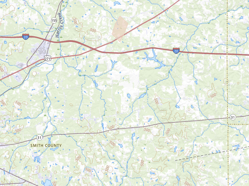 Radar-estimated hail-size map of the storm over Winona, TX on Jul 16, 2026