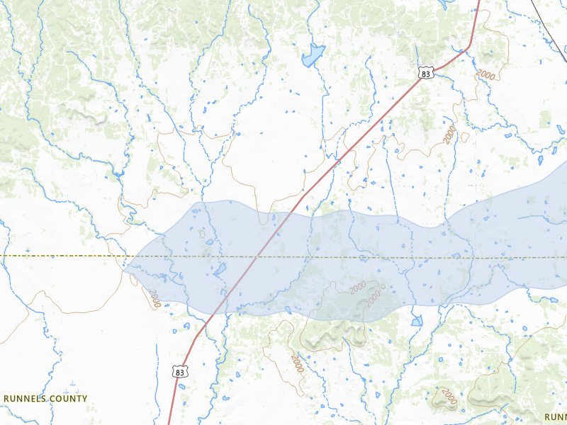 NEXRAD radar-signature map of the hail storm over Winters, TX on Mar 6, 2026