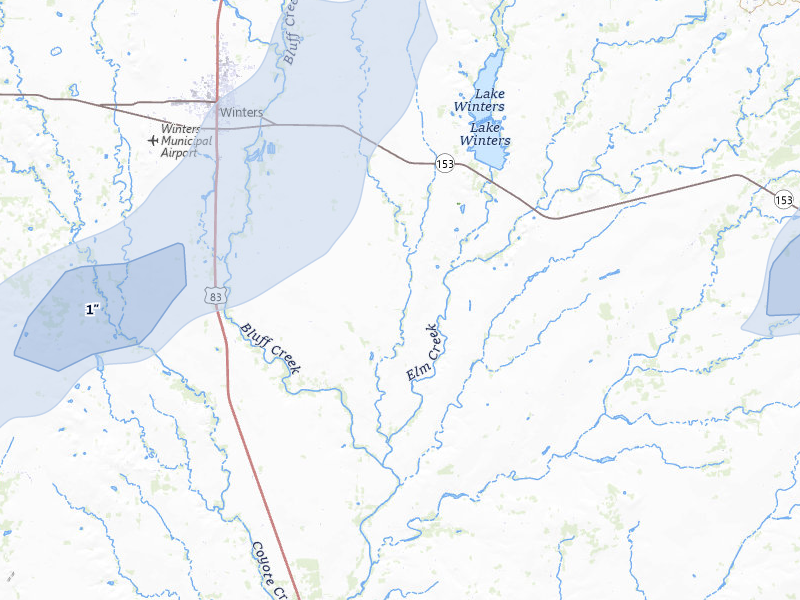 NEXRAD radar-signature map of the hail storm over Winters, TX on Jun 6, 2026
