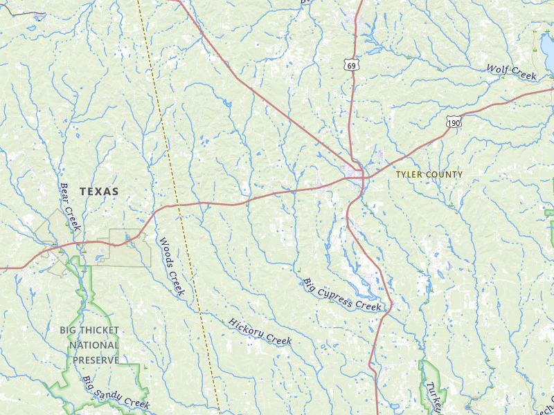 Radar-estimated hail-size map of the storm over Woodville, TX on Apr 30, 2026