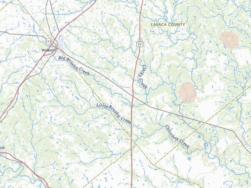Radar-estimated hail-size map of the storm over Yoakum, TX on Apr 22, 2026