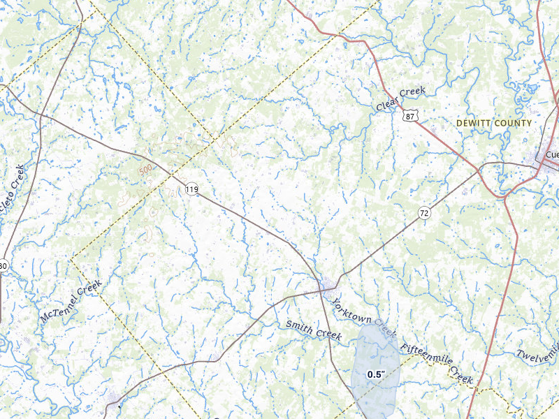 NEXRAD radar-signature map of the hail over Yorktown, TX