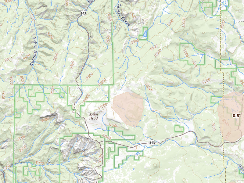 Radar-estimated hail-size map of the storm over Brian Head, UT on Jul 16, 2026