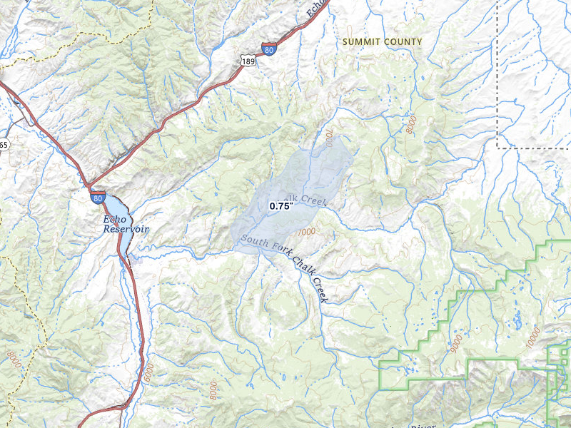 NEXRAD radar-signature map of the hail storm over Coalville, UT on Jul 8, 2026