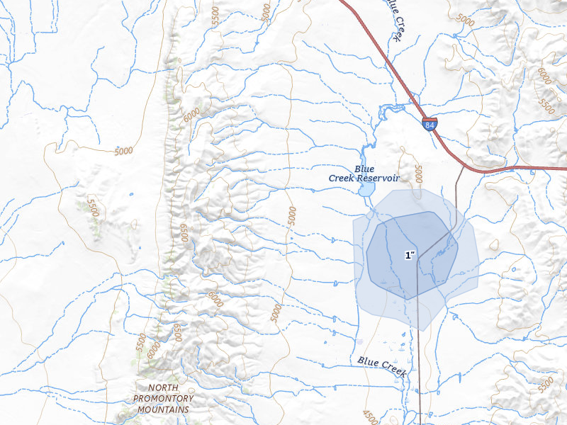 NEXRAD radar-signature map of the hail storm over Corinne, UT on Jul 22, 2026