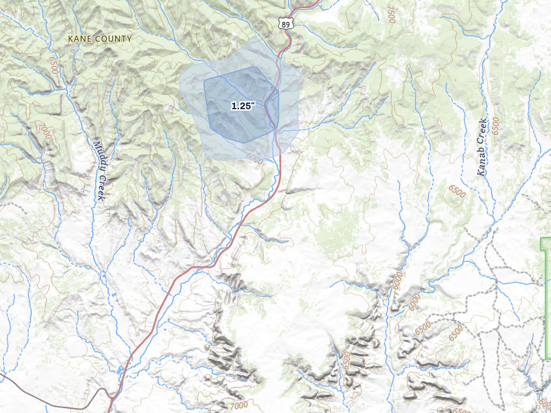 NEXRAD radar-signature map of the hail storm over Glendale, UT on Jul 12, 2026