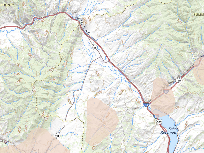 Radar-estimated hail-size map of the storm over Henefer, UT on Jun 27, 2026