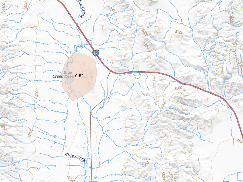 Radar-estimated hail-size map of the storm over Howell, UT on Jul 18, 2026