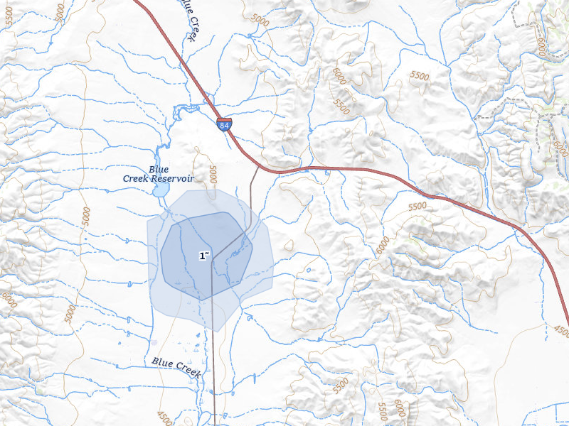 NEXRAD radar-signature map of the hail storm over Howell, UT on Jul 22, 2026