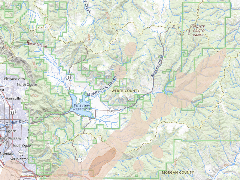 Radar-estimated hail-size map of the storm over Huntsville, UT