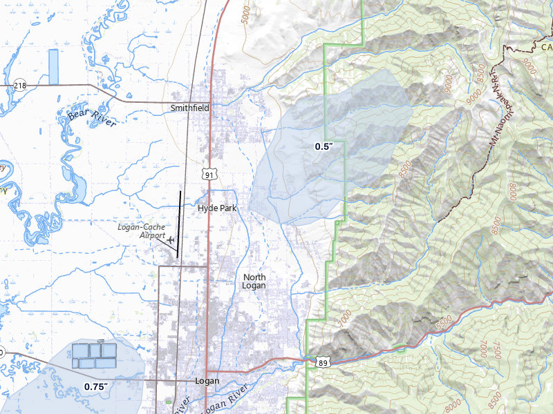 NEXRAD radar-signature map of the hail storm over Hyde Park, UT on Apr 11, 2026