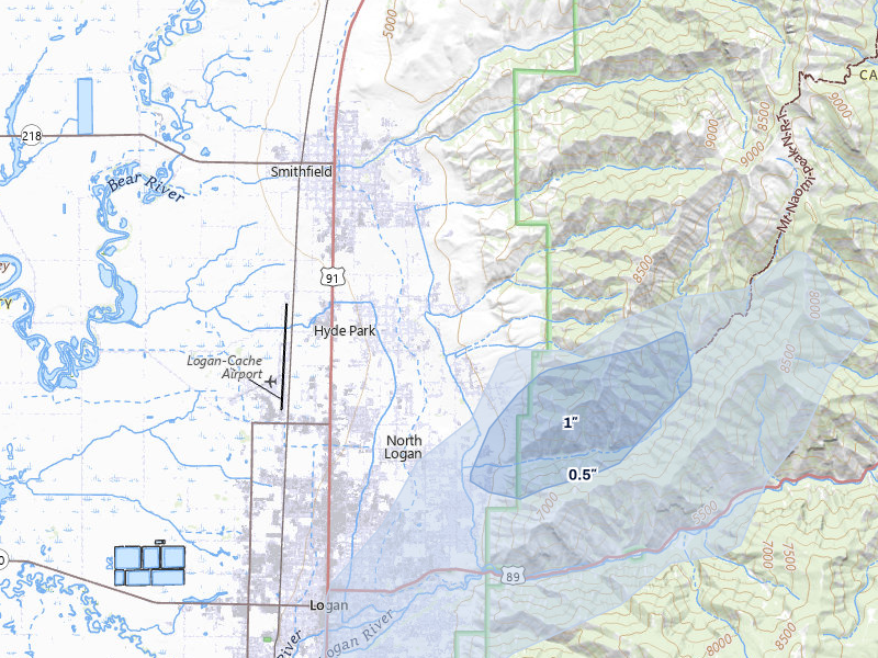 NEXRAD radar-signature map of the hail storm over Hyde Park, UT on Jun 27, 2026