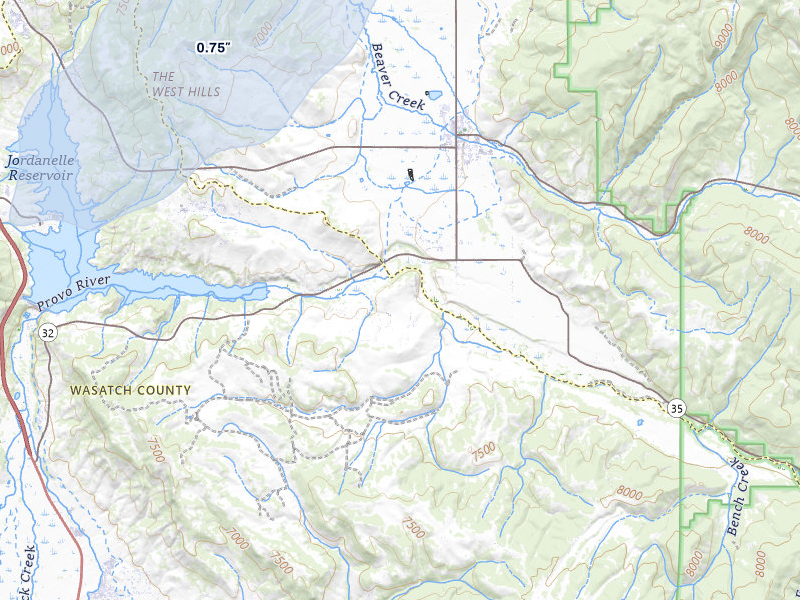 NEXRAD radar-signature map of the hail storm over Kamas, UT on Jul 8, 2026
