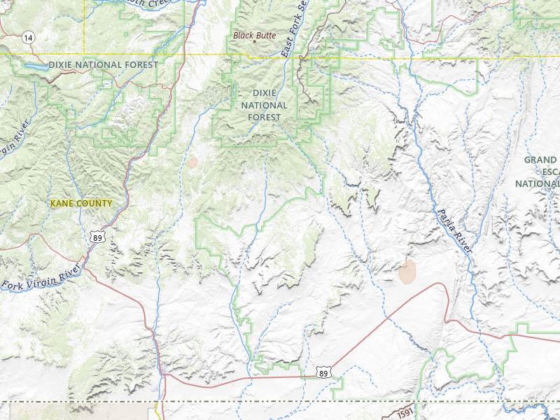 Radar-estimated hail-size map of the storm over Kanab, UT on Jul 24, 2026