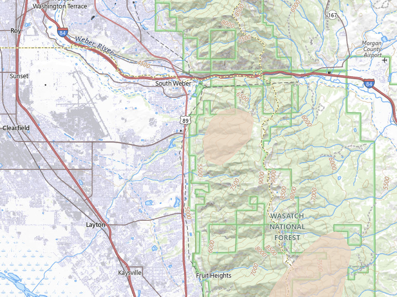 Radar-estimated hail-size map of the storm over Layton, UT on Aug 31, 2026