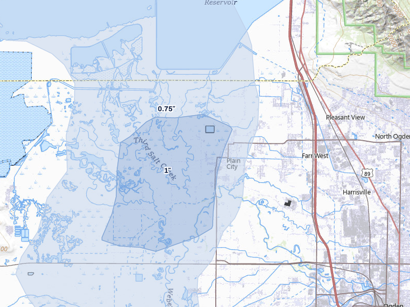 NEXRAD radar-signature map of the hail storm over Ogden, UT on Apr 11, 2026
