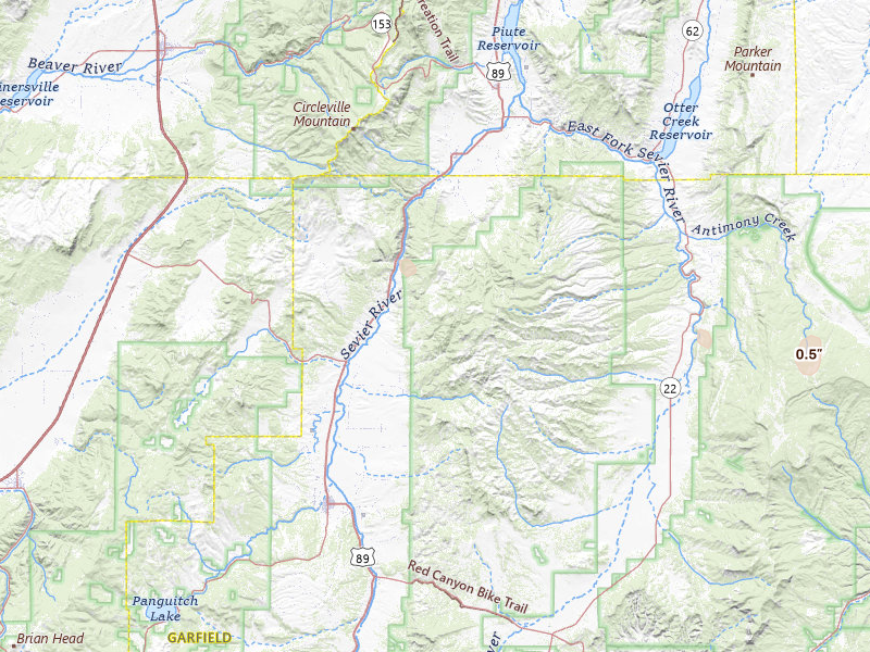 Radar-estimated hail-size map of the storm over Panguitch, UT on Jul 21, 2026