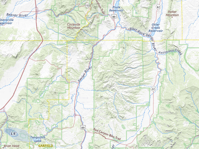 NEXRAD radar-signature map of the hail storm over Panguitch, UT on Jul 22, 2026