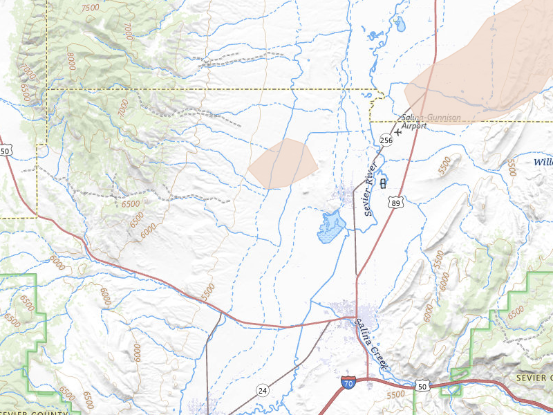 Radar-estimated hail-size map of the storm over Redmond, UT on Aug 29, 2026