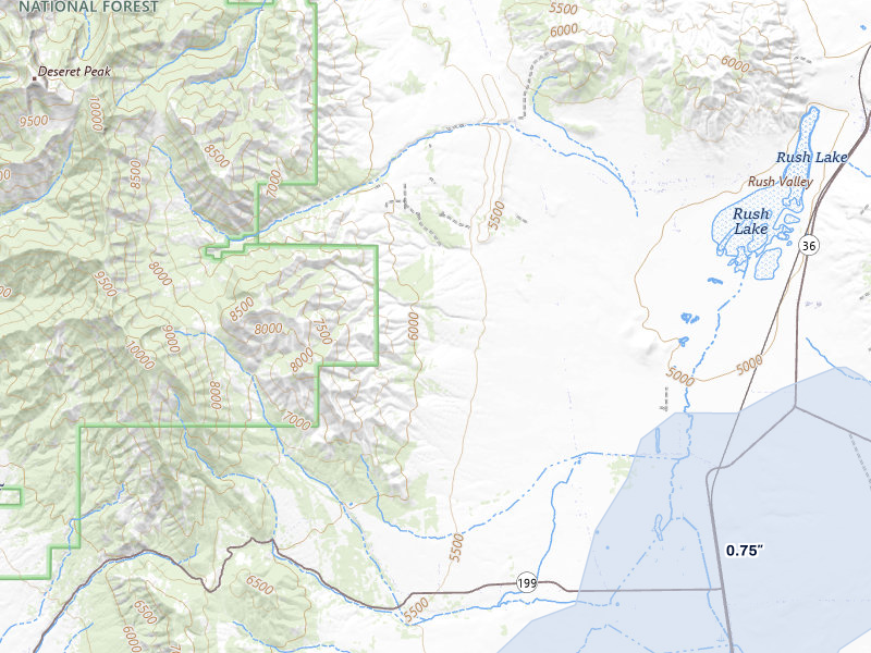 NEXRAD radar-signature map of the hail storm over Rush Valley, UT on Jul 28, 2026