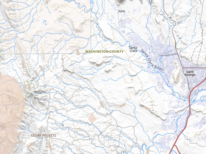 Radar-estimated hail-size map of the storm over Saint George, UT on Aug 14, 2026