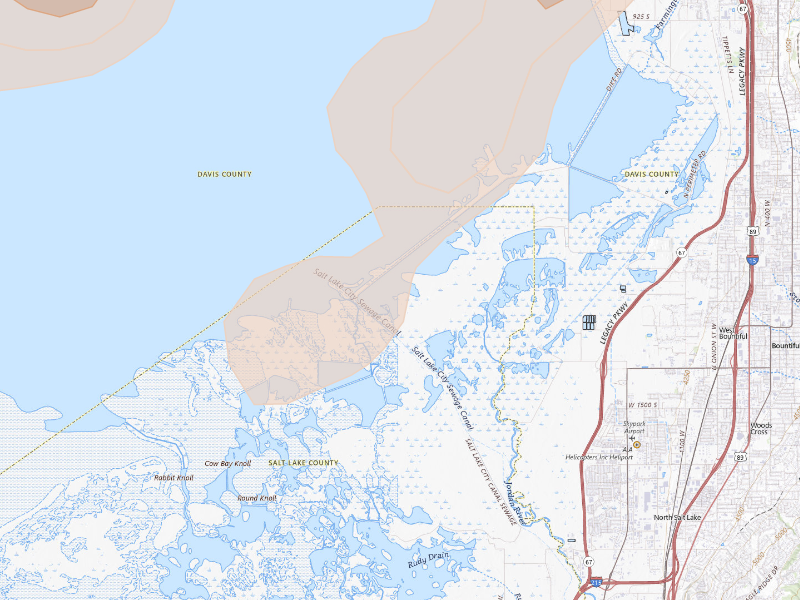 Radar-estimated hail-size map of the storm over Salt Lake City, UT