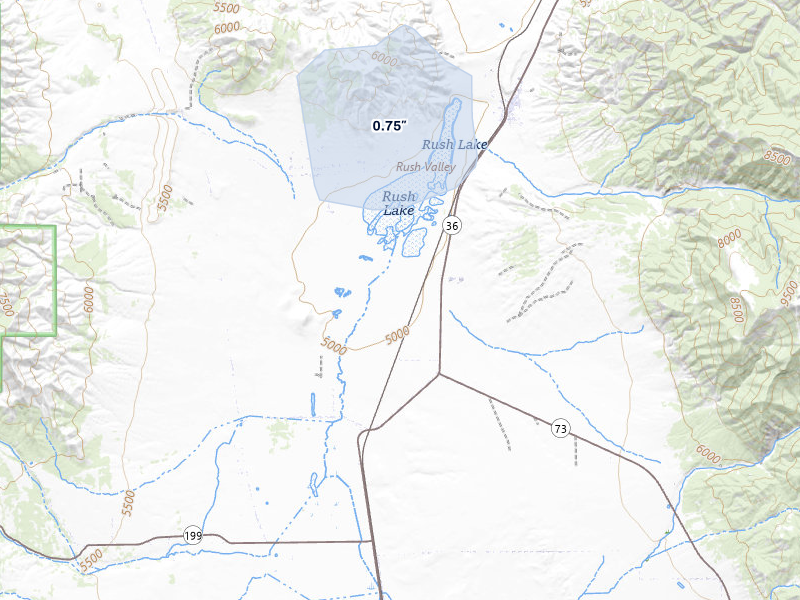 NEXRAD radar-signature map of the hail storm over Stockton, UT on Jul 23, 2026