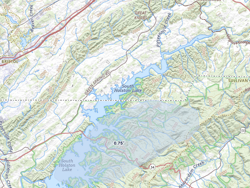 NEXRAD radar-signature map of the hail storm over Abingdon, VA on Apr 1, 2026