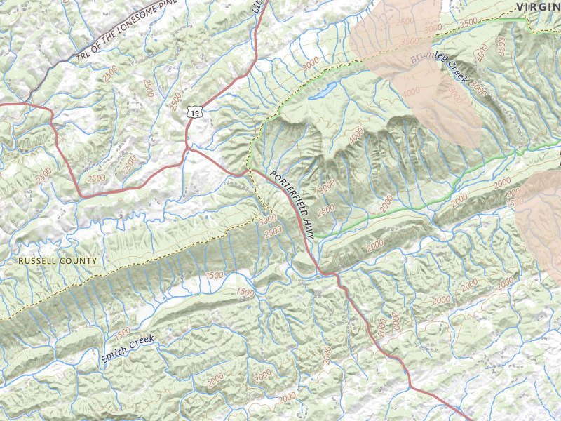 Radar-estimated hail-size map of the storm over Abingdon, VA on Jul 28, 2026