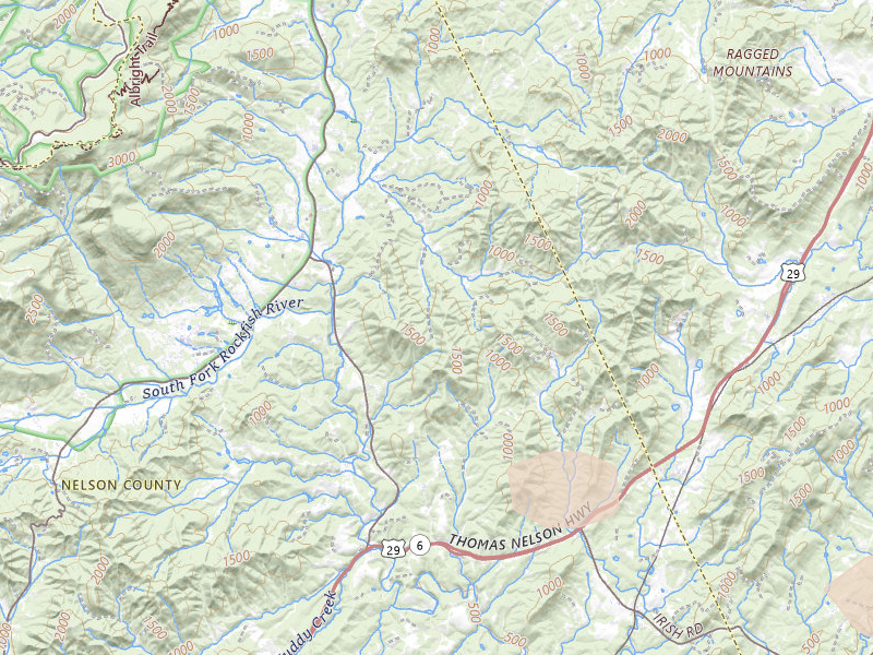 Radar-estimated hail-size map of the storm over Afton, VA on May 27, 2026