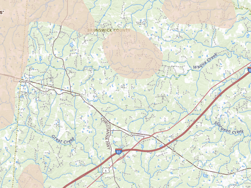 Radar-estimated hail-size map of the storm over Alberta, VA on Sep 4, 2026
