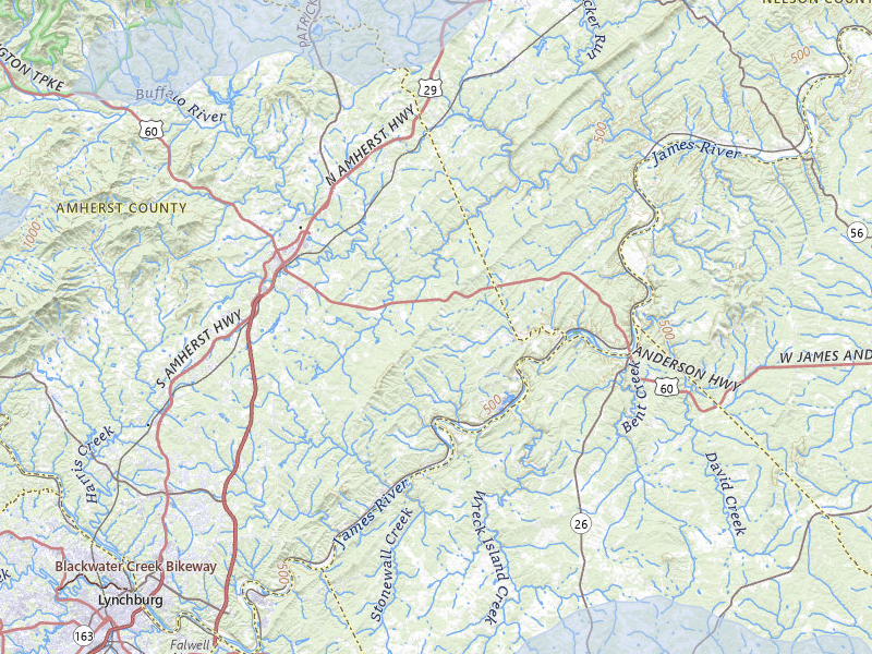 NEXRAD radar-signature map of the hail storm over Amherst, VA on Apr 1, 2026