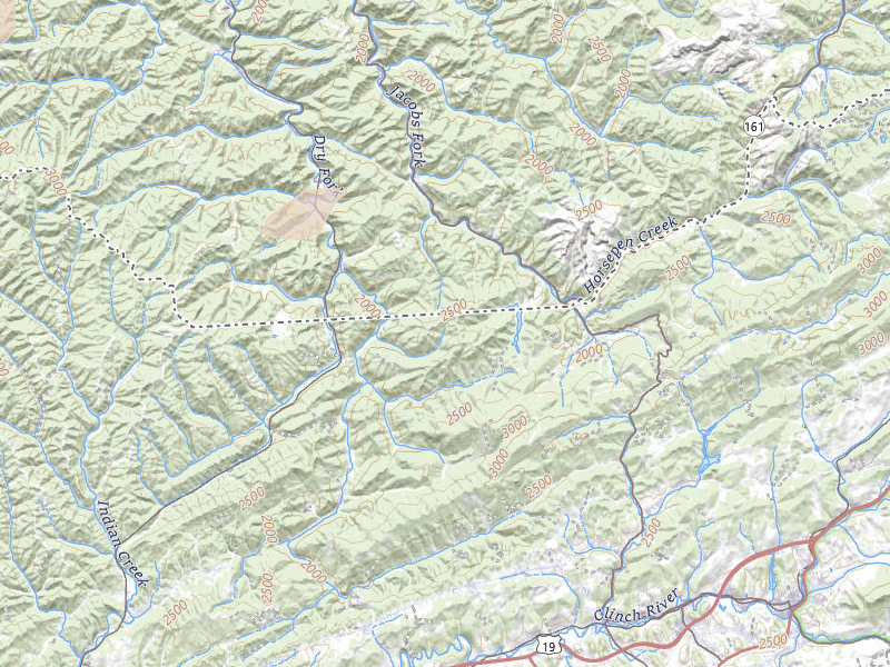 Radar-estimated hail-size map of the storm over Bandy, VA on Jun 12, 2026