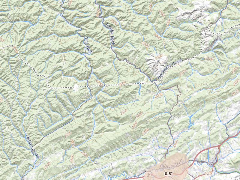 Radar-estimated hail-size map of the storm over Bandy, VA on Jul 4, 2026