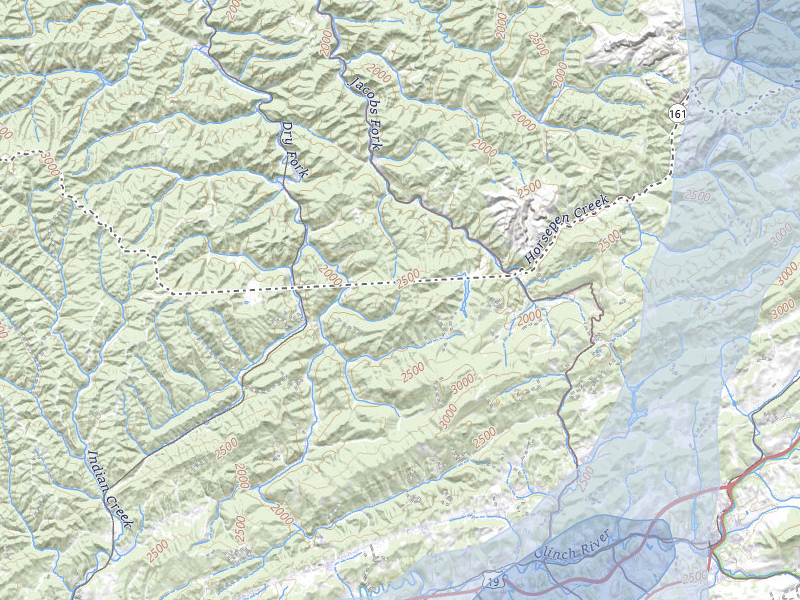 NEXRAD radar-signature map of the hail over Bandy, VA