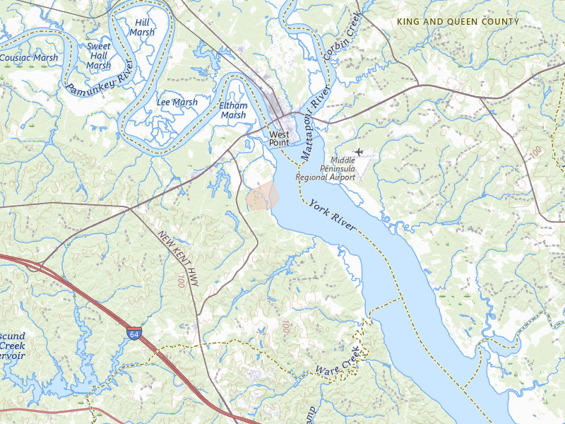 Radar-estimated hail-size map of the storm over Barhamsville, VA on Jun 14, 2026