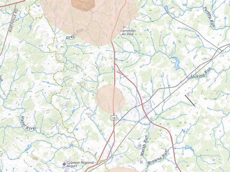Radar-estimated hail-size map of the storm over Bealeton, VA on Sep 2, 2026