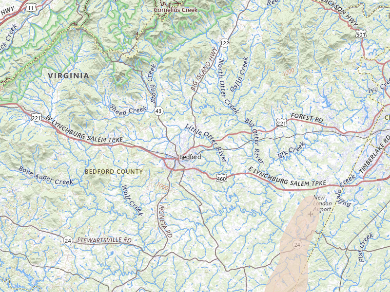 Radar-estimated hail-size map of the storm over Bedford, VA on May 21, 2026