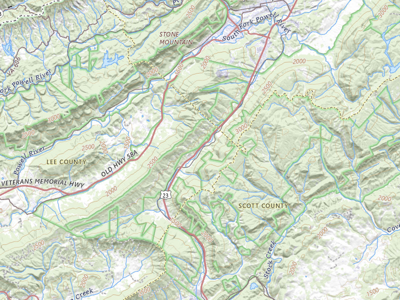 Radar-estimated hail-size map of the storm over Big Stone Gap, VA on Jul 28, 2026