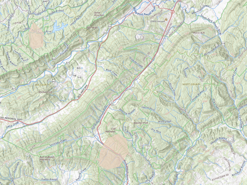 Radar-estimated hail-size map of the storm over Big Stone Gap, VA