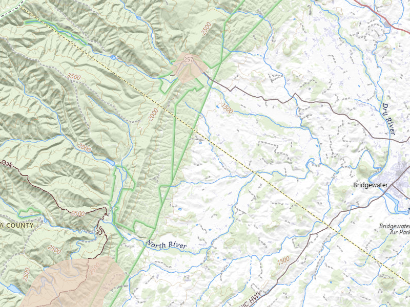 Radar-estimated hail-size map of the storm over Bridgewater, VA on Jul 4, 2026