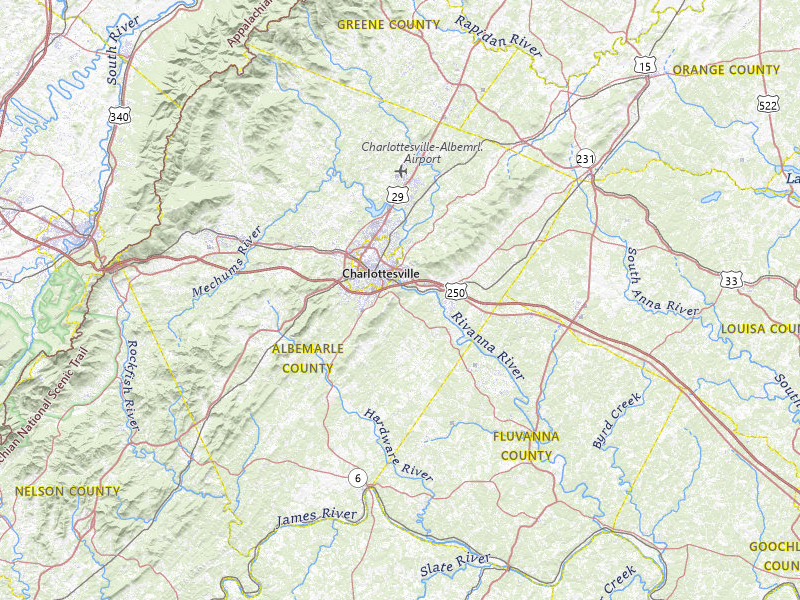 NEXRAD radar-signature map of the hail storm over Charlottesville, VA on Aug 22, 2026
