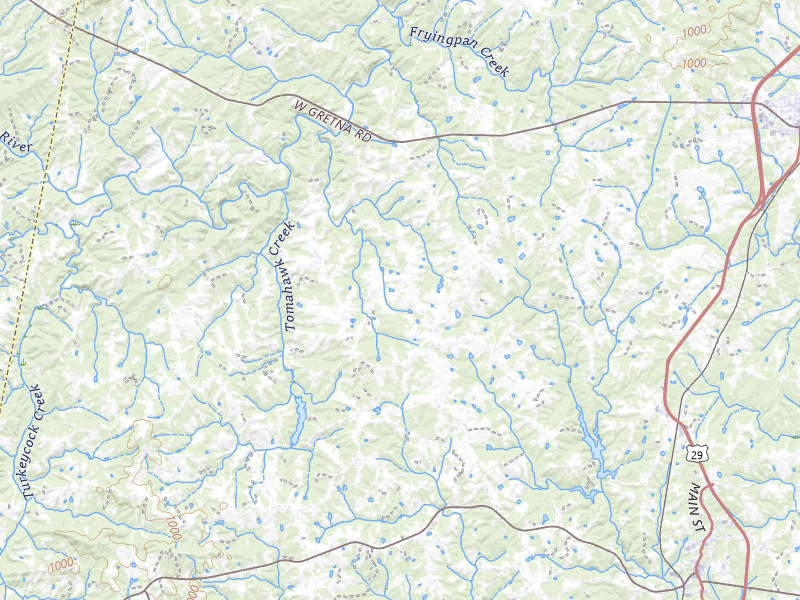 Radar-estimated hail-size map of the storm over Chatham, VA on Jul 4, 2026